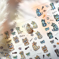 Cute Cat Eye Fishbone Animals Leopard Cat Ginger Cat Kitten Exclamation Point Paw Self Adhesive Nail Art Sticker Manicure Decals (ONLINE ORDER ONLY)