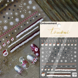Black White Christmas Tree Snowflake Bowknot Snowman Socks Star Santa Hat Deer Rhinestone Winter Nail Art Sticker Manicure Decal (Online Order Only)