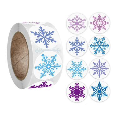 100-500pcs Color Snowflake Merry Christmas Sticker Gift Envelope Sealing Label Decoration Stationery Sticker 2.5cm (ONLINE ORDER ONLY)