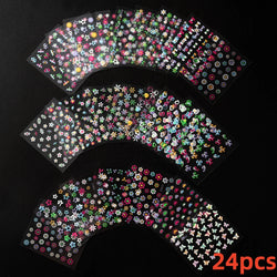 30 Sheets Cute Penguin Winter Nail Stickers Set 3D Snowflake Christmas Decals Tree Elk Bell Self Adhesive Slider Manicure Tips * (ONLINE ORDER ONLY)