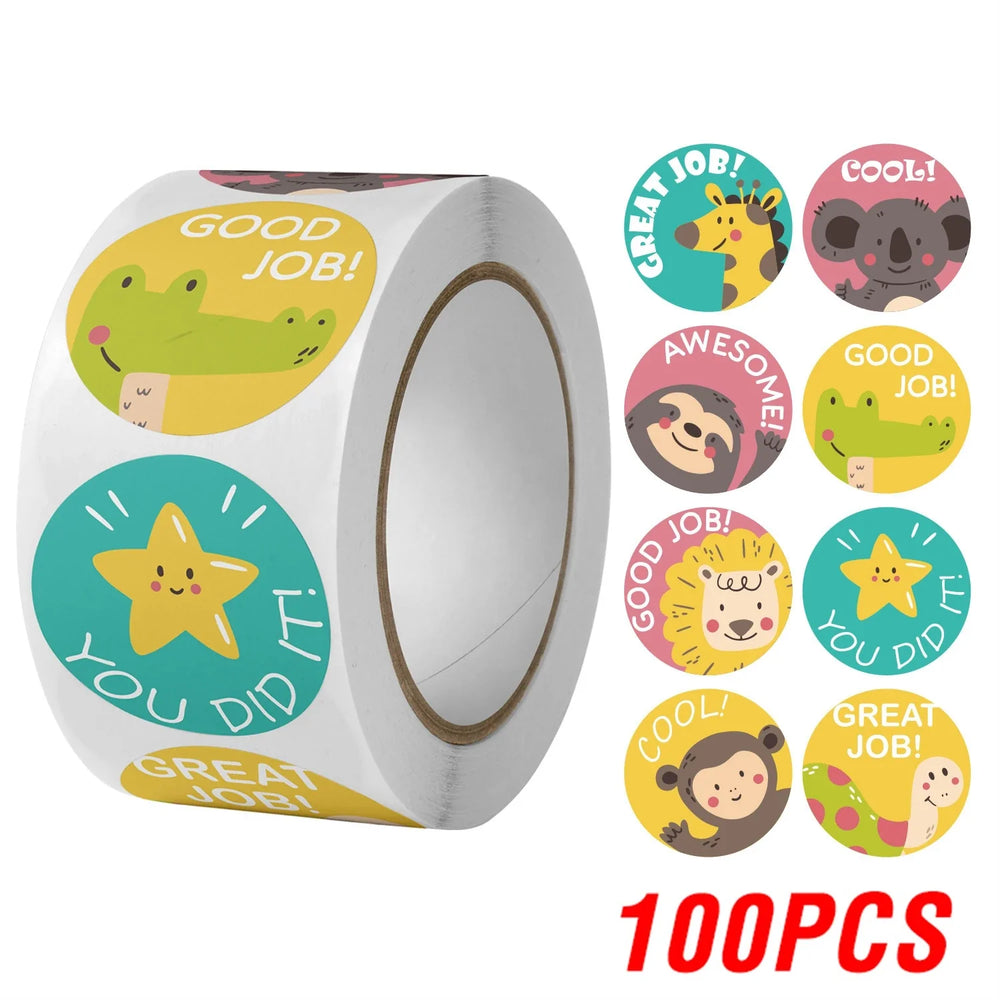 100-500pcs Cartoon Animation Children's Toy Sticker School Classroom Training Motivational Stickers Stationery Labels (ONLINE ORDER ONLY)