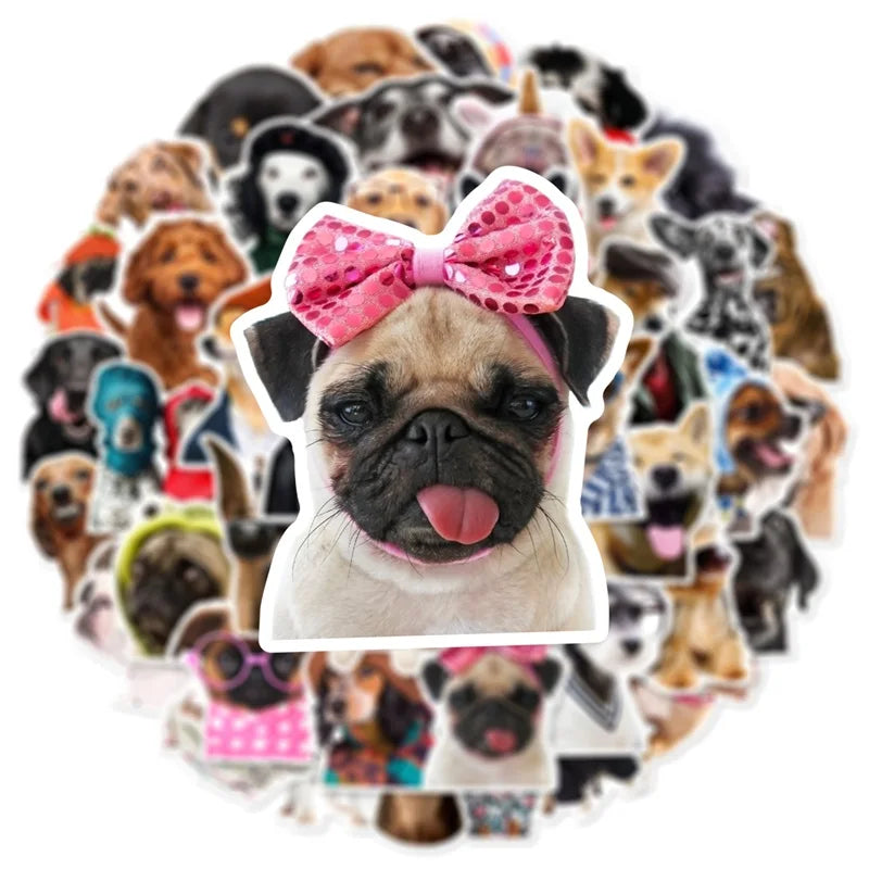 10/30/50PCS Kawaii Dog Hat PVC Sticker Aesthetic DIY Decoration Scrapbooking Accessories Stationery School Supplies for Kids (ONLINE ORDER ONLY)