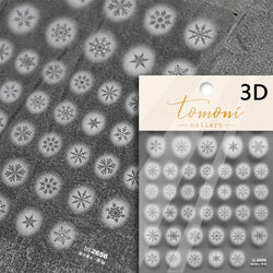 Shiny White Pink Blue Gold Snowflakes Hexagon Water Bubbles Winter 5D Self Adhesive Nail Art Stickers Rhinestone Manicure Decals (ONLINE ORDER ONLY)