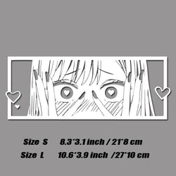 Shy anime girl with love eyes decal,jdm style japanese anime style high quality for windows,For a Unique look! (ONLINE ORDER ONLY)