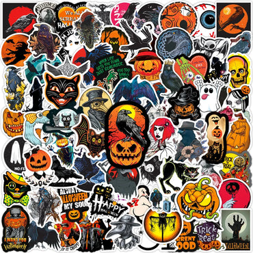 100Pcs Pumpkin head skateboard fashion Hallowmas Stickers For Suitcase Skateboard Laptop Phone Car Styling DIY Decal waterproof (Online Order Only)