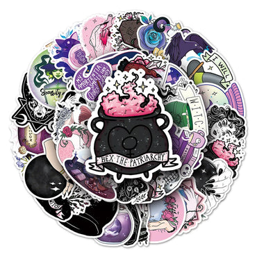 10/30/50PCS Halloween Magic Witch Stickers Apothecary Graffiti Toys Cartoon Decals For Kids DIY Skateboard Notebook Bike Helmet (ONLINE ORDER ONLY)