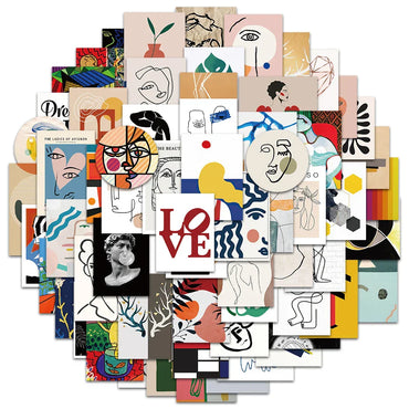 65pcs Abstract Art Stickers for Skateboard, Phone, Laptop, Luggage (Online Order Only)