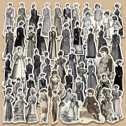 Retro European Lady Manor Stickers - DIY Phone Laptop Luggage Skateboard Decals for Kids (Online Order Only)