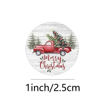 100-500pcs Merry Christmas Stickers 1 inch Self-adhesive Holiday Stickers For Christmas Decors Wedding Party Cards Label (Online Order Only)