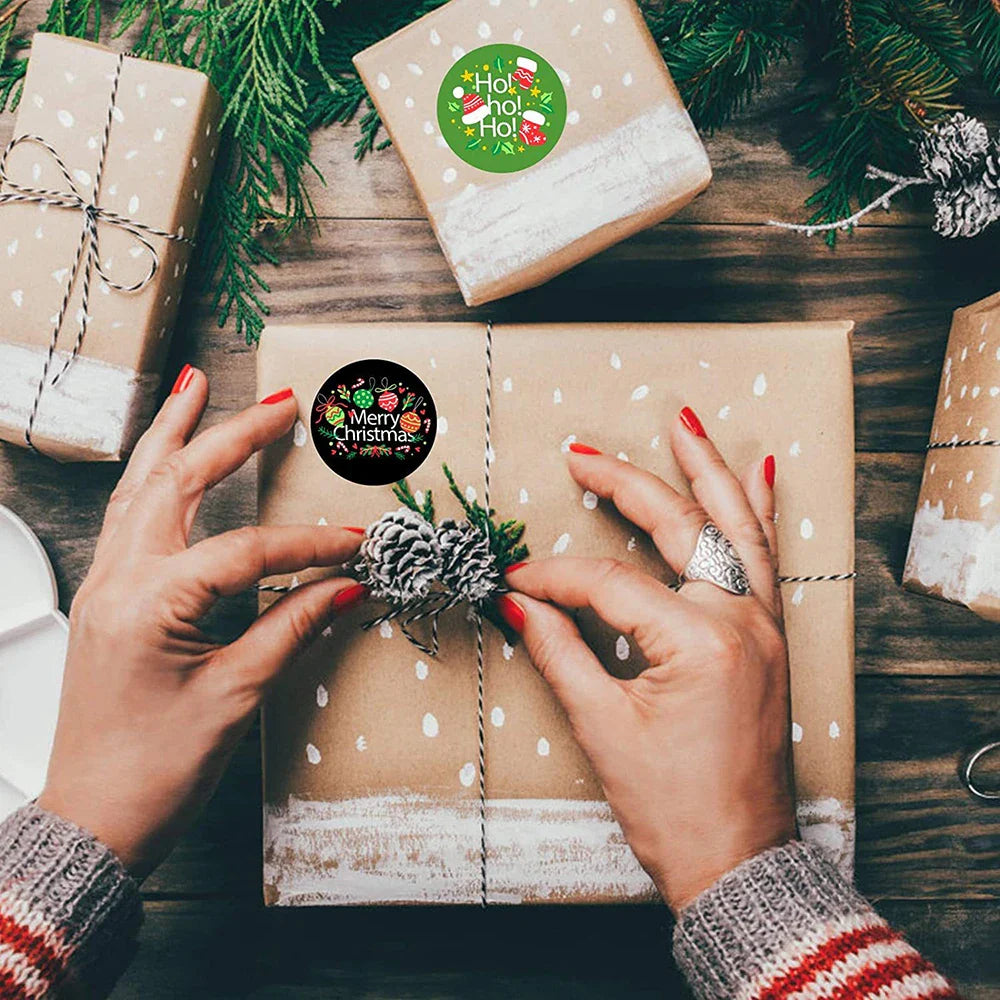 100-500Pcs Christmas Tree Candy Stickers 1inch Christmas Holiday Decor Sealing Label for Small Business Packaging Gift Decor (ONLINE ORDER ONLY)
