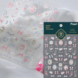 Rabbit Bunny Moon Flower Lantern Peach Blossom Star Bowknot Self Adhesive Nail Art Stickers Rhinestone Delicate Manicure Decals (ONLINE ORDER ONLY)