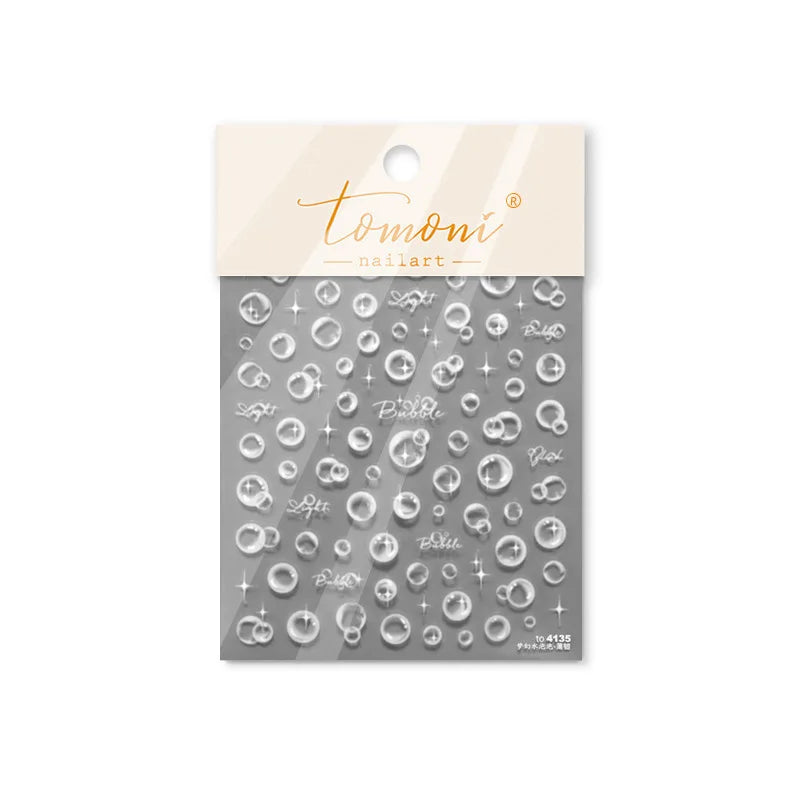 Summer Beach Dreamy Water Bubble Mermaid Shell Conch Starfish Jellyfish Soft Relief Decoration Nail Art Stickers Manicure Decals (ONLINE ORDER ONLY)