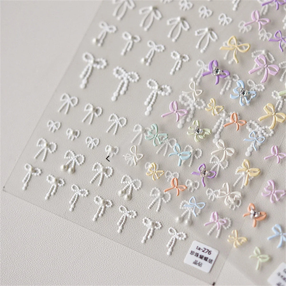 Kawaii 5D Black Self-Adhesive Nail Art Stickers Bowknot Ribbon Decals (ONLINE ORDER ONLY)
