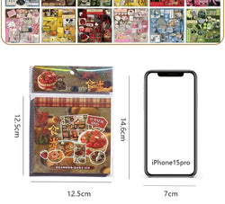 30 Pages Cute Y2K Japanese Food Cut Film Sticker Book Journal Handbook Scrapbooking Kawaii Decoration Sticker Gift (ONLINE ORDER ONLY)