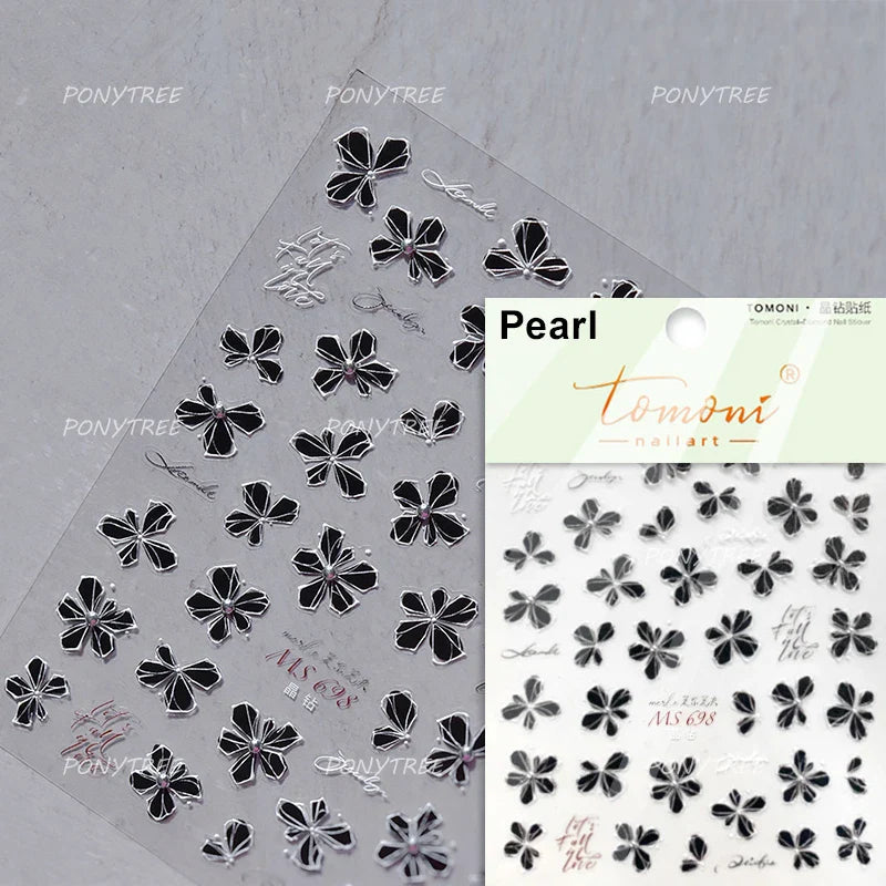 Retro Mini Flower Vintage Leaves Hot Stamping Petal Daisy Delicate Chic Self Adhesive Nail Art Stickers Manicure Decal Wholesale (ONLINE ORDER ONLY)