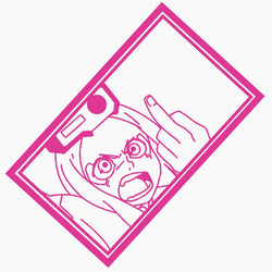 Japanese Anime Car Sticker Window Decoration Stickers The Boy Middle Finger Laptop Computer Auto Parts Vinyl Decals (ONLINE ORDER ONLY)