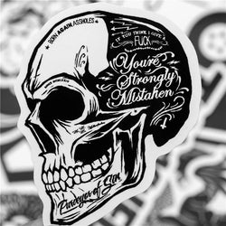 10/30/50pcs Black & White Skull Rock Mixed Graffiti Stickers Hip Hop Cartoon Stickers (ONLINE ORDER ONLY)