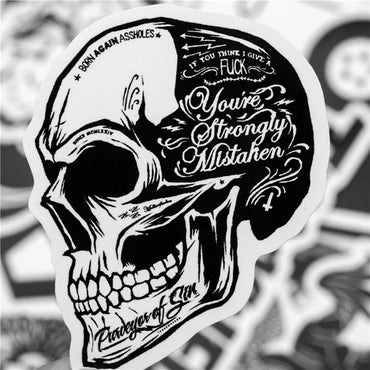 10/30/50pcs Black & White Skull Rock Mixed Graffiti Stickers Hip Hop Cartoon Stickers (ONLINE ORDER ONLY)
