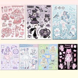 Sweet Cute Skateboard Girl Stickers Diary Scrapbooking DIY Album Decoration Sticker Aesthetic Personalized Kawaii Stationery (Online Order Only)