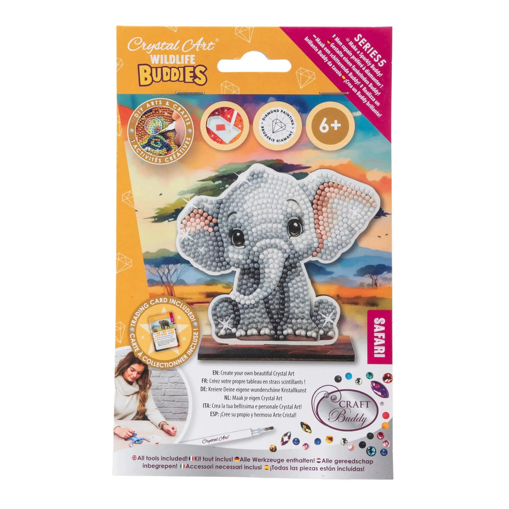 Safari Elephant "Wildlife" Crystal Art Buddies Kit Craft Buddy (ONLINE ORDER ONLY)