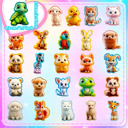 10/30/50PCS Cute 3D Cartoon Animal PVC Sticker Aesthetic Chidlren's Stationery Decoration Scrapbooking School Supplies for Kids (ONLINE ORDER ONLY)