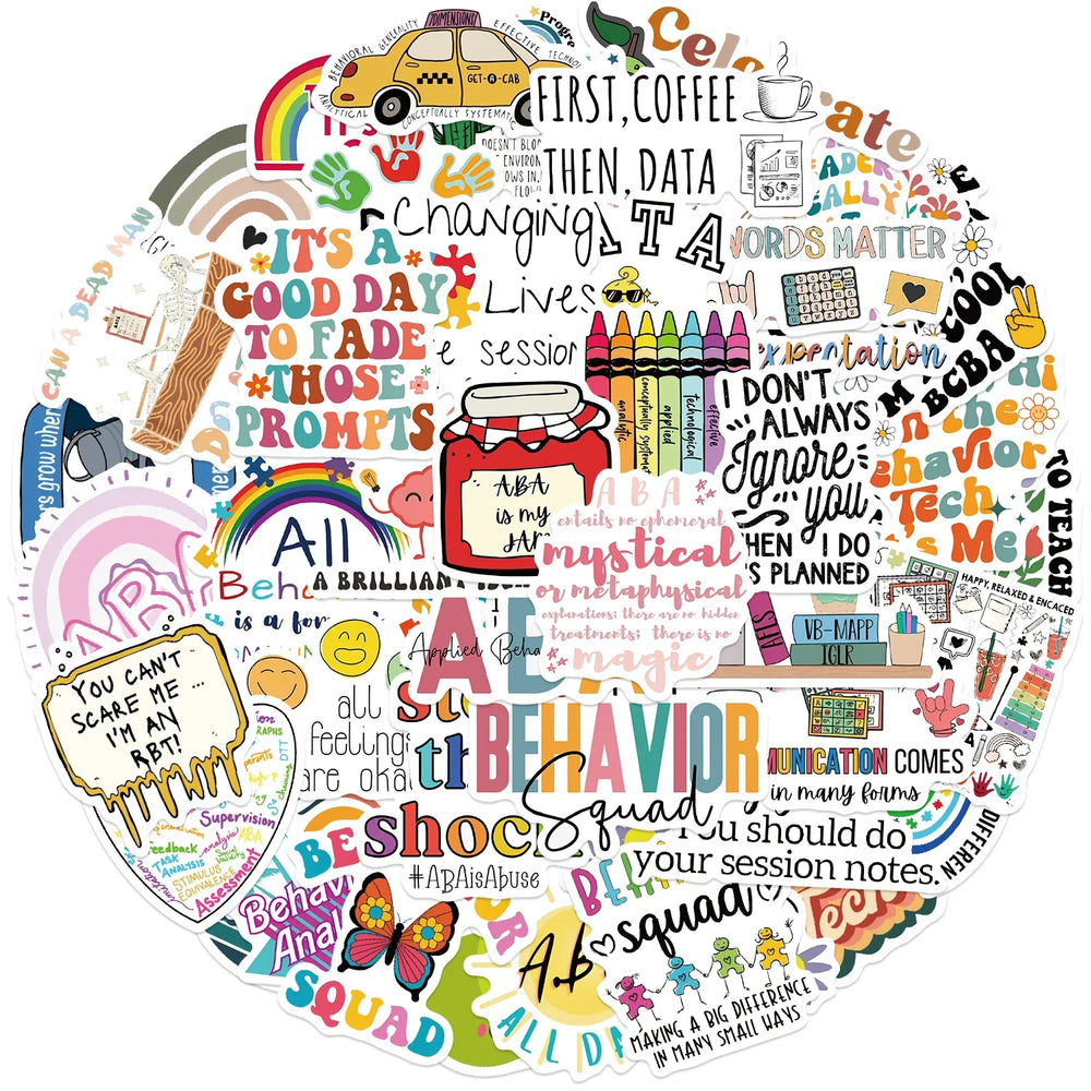 50Pcs ABA Colourful Good Day Stickers For Laptop Luggage Scrapbook Skateboard Guitar Phone Stickers Aesthetic Graffiti Decals (ONLINE ORDER ONLY)