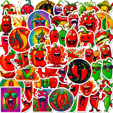 50Pcs Cartoon Pepper Graffiti Stickers for Helmet Wall DIY Decoration (ONLINE ORDER ONLY)