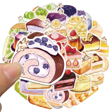 10/40Pcs Cute Kawaii Cartoon Food Cake Dessert Aesthetic Stickers Decals Laptop Phone Scrapbook Stationery Sticker Kid Toy (ONLINE ORDER ONLY)
