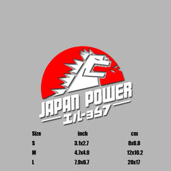 JAPAN POWER Japanese Dinosaur Gozila sticker,JDM cartoon decal High Quality And Durable Automobiles Exterior Accessories (ONLINE ORDER ONLY)