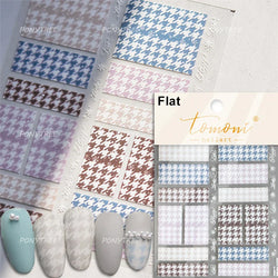 Retro White Lace Bandage Line Bowknot Irregular Fabric Cording Square Calligraphy Adhesive Nail Art Sticker 3D Manicure Decals (ONLINE ORDER ONLY)
