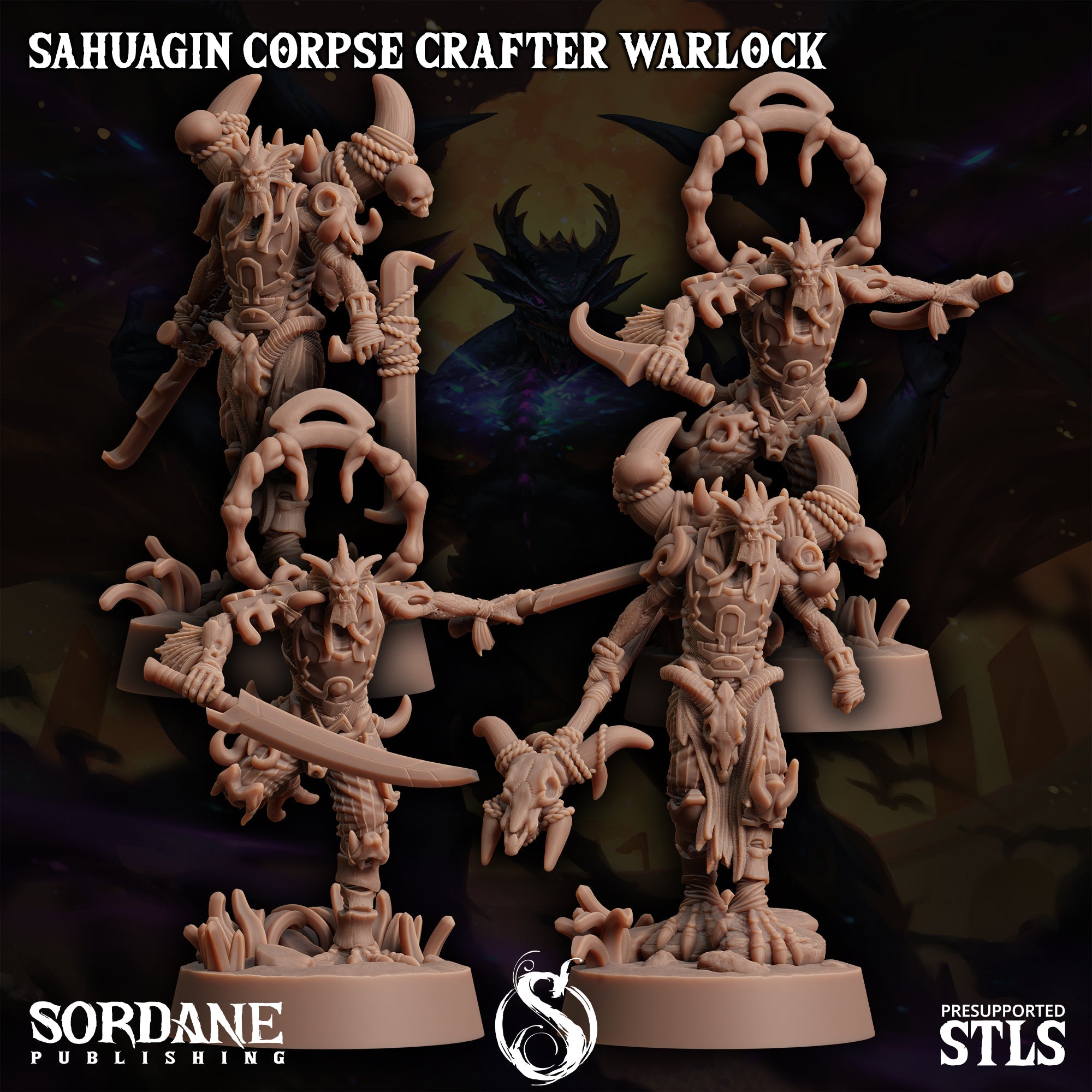 3D Printed Sordane Publishing Sahuagin Corpse Crafter Warlock Monster Mayhem II 28 32mm D&D (Online Only)
