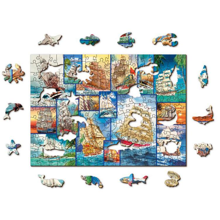 Sailing Ships 200 Piece Wood Jigsaw Puzzle Wooden City (ONLINE ORDER ONLY)