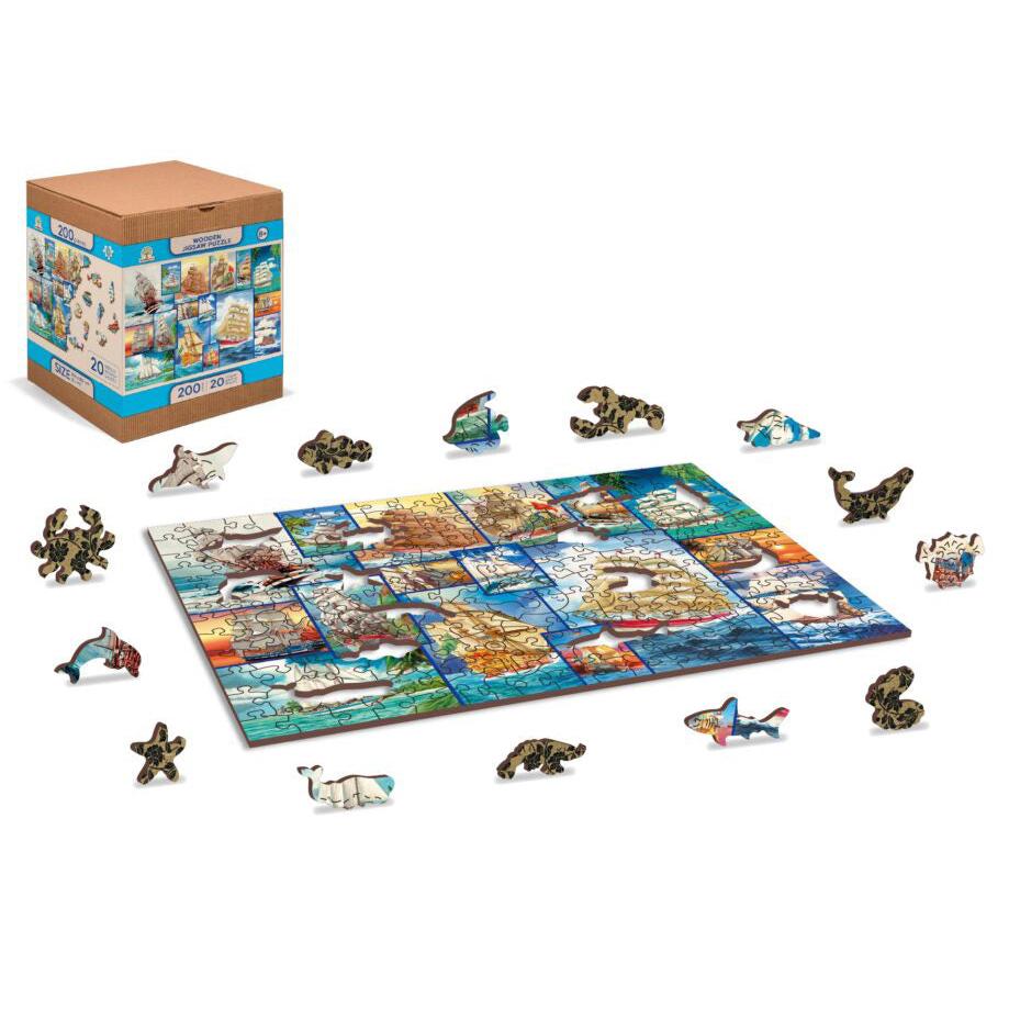 Sailing Ships 200 Piece Wood Jigsaw Puzzle Wooden City (ONLINE ORDER ONLY)