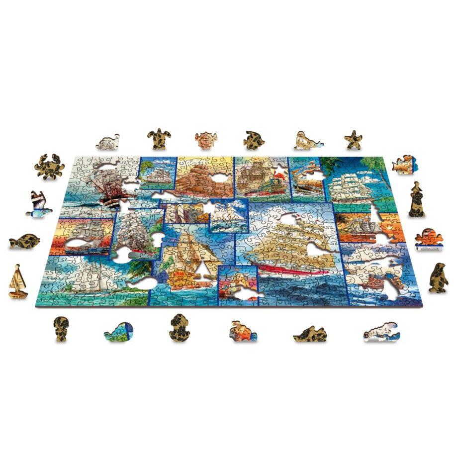 Sailing Ships 505 Piece Wood Jigsaw Puzzle Wooden City (ONLINE ORDER ONLY)