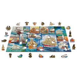 Sailing Ships 505 Piece Wood Jigsaw Puzzle Wooden City (ONLINE ORDER ONLY)