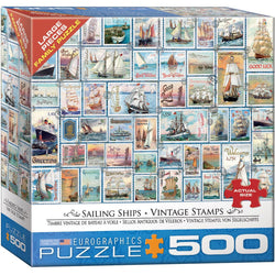Sailing Ships Vintage Stamps 500 Piece Jigsaw Puzzle Eurographics (ONLINE ORDER ONLY)