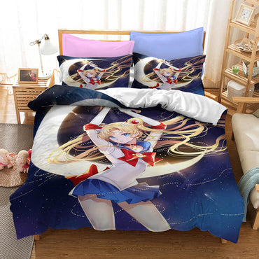 Anime Sailor Moon Pattern Bedding Set Quilt Covers (Online Order Only)