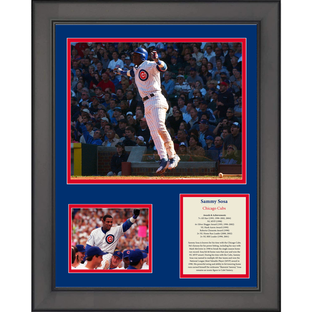 Framed Sammy Sosa Hall of Fame Baseball 11"x14"Three Photo Collage (ONLINE ORDER ONLY)