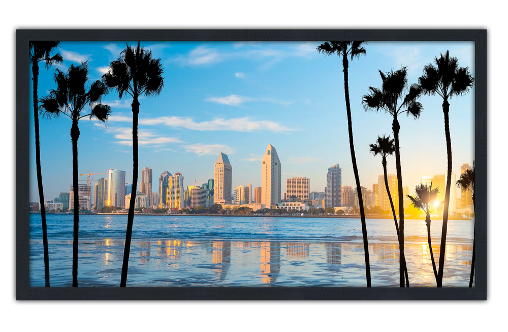 Professionally Framed San Diego California Skyline High-Resolution Panoramic Photo 12x22 Wall Art (ONLINE ORDER ONLY)