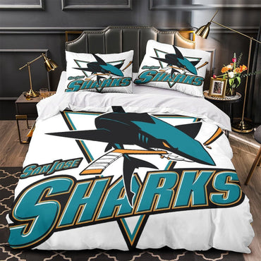 San Jose Sharks Bedding Set Quilt Duvet Cover Without Filler (Online Order Only)