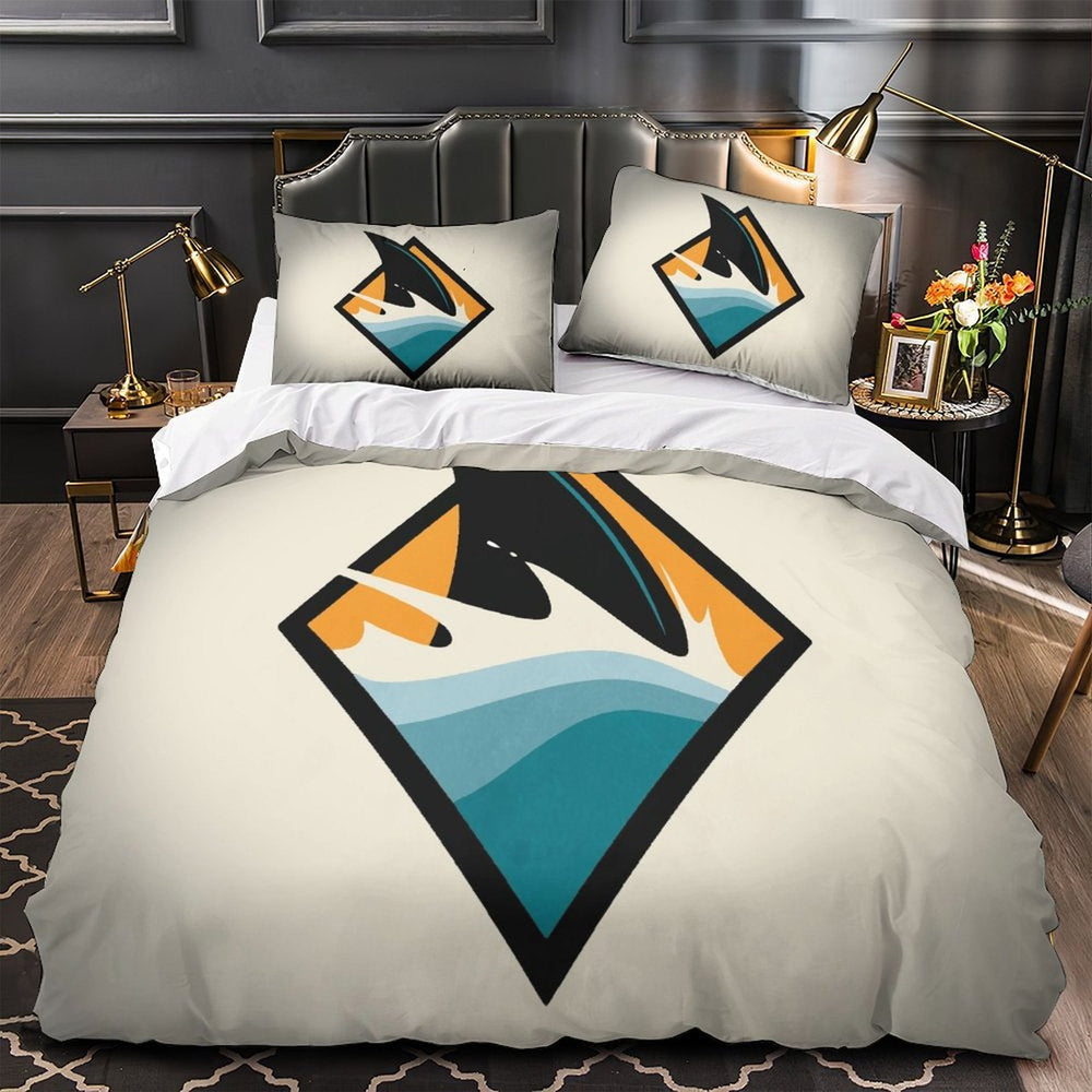 San Jose Sharks Bedding Set Quilt Duvet Cover Without Filler (Online Order Only)
