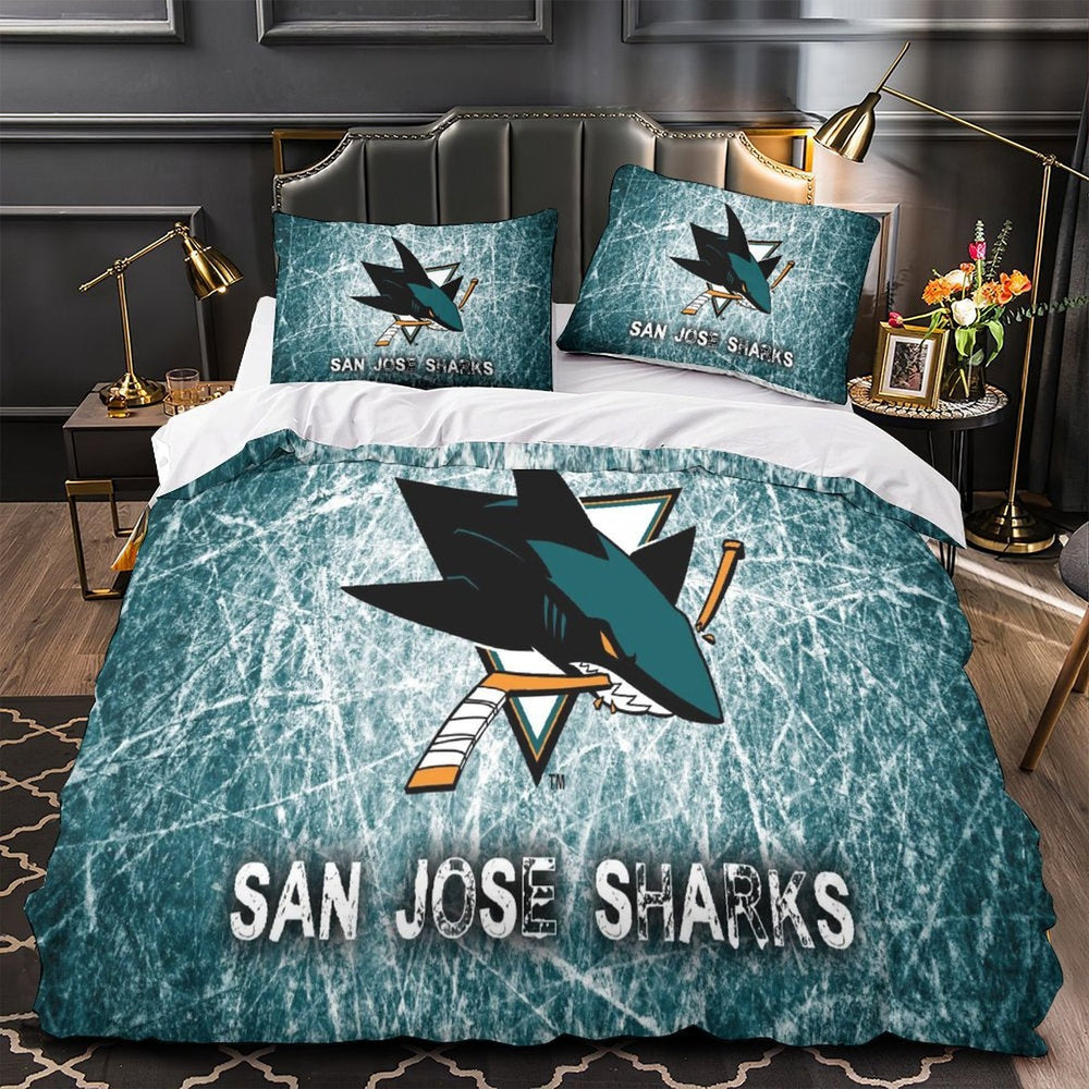 San Jose Sharks Bedding Set Quilt Duvet Cover Without Filler (Online Order Only)