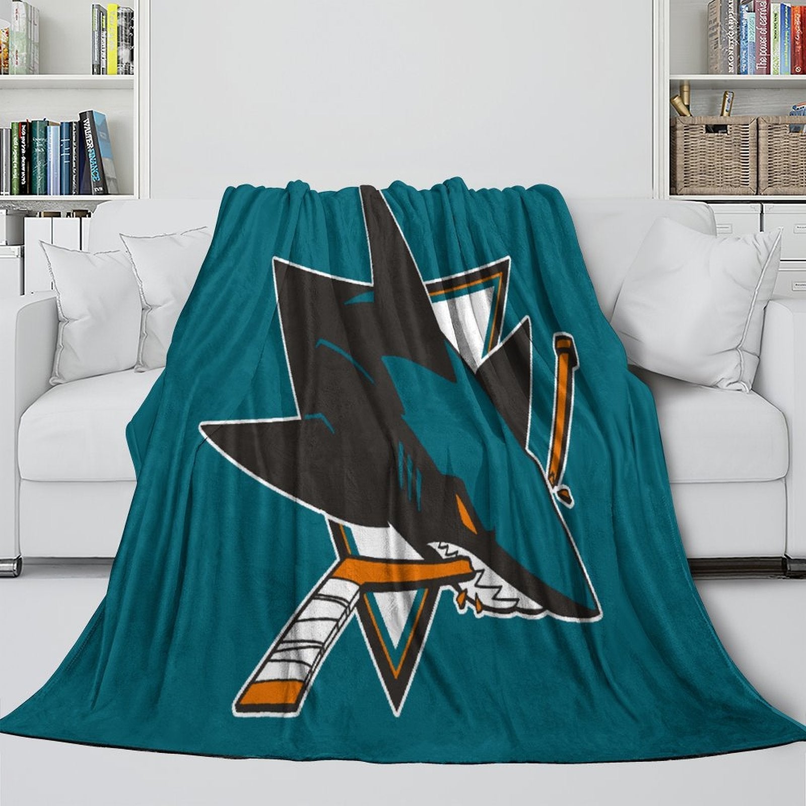 San Jose Sharks Blanket Flannel Throw Kids Room Decoration (Online Order Only)