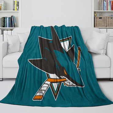 San Jose Sharks Blanket Flannel Throw Kids Room Decoration (Online Order Only)