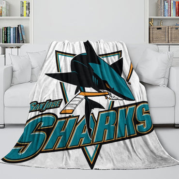 San Jose Sharks Blanket Flannel Throw Kids Room Decoration (Online Order Only)