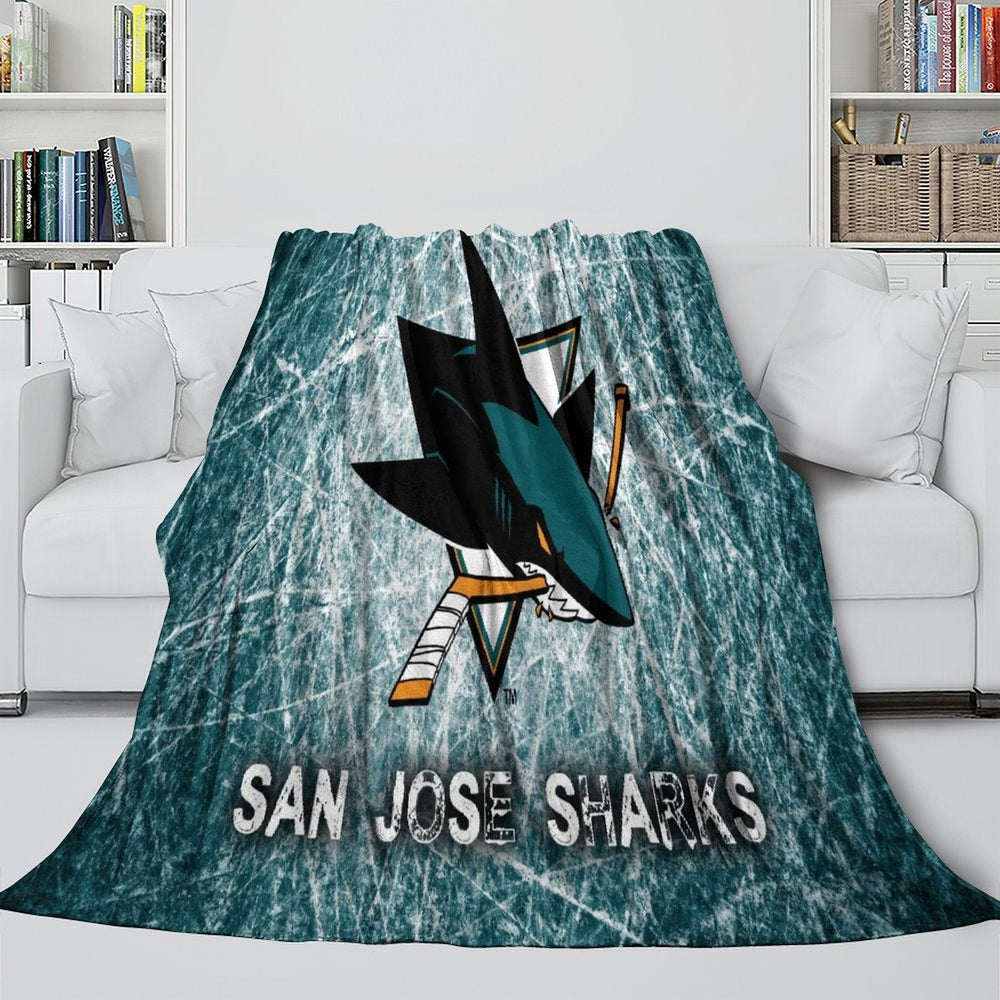 San Jose Sharks Blanket Flannel Throw Kids Room Decoration (Online Order Only)