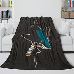 San Jose Sharks Blanket Flannel Throw Kids Room Decoration (Online Order Only)