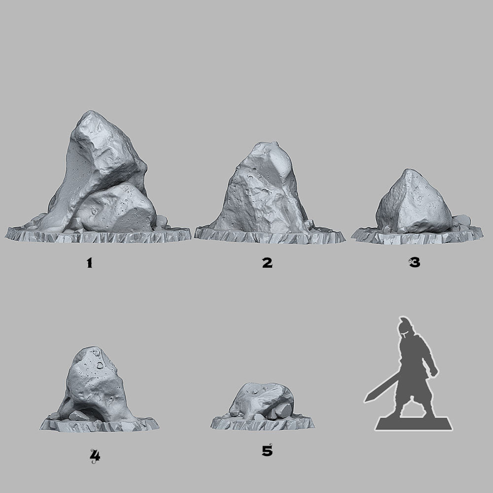 3D Printed Fantastic Plants and Rocks Sand Rocks 28mm - 32mm D&D Wargaming (Online Only)
