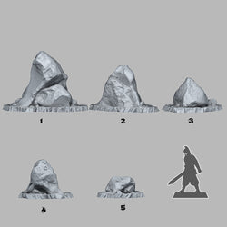 3D Printed Fantastic Plants and Rocks Sand Rocks 28mm - 32mm D&D Wargaming (Online Only)