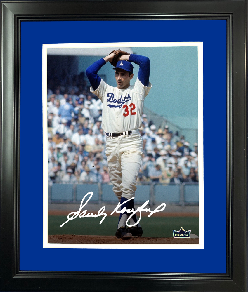 Framed Sandy Koufax Brooklyn Los Angeles Dodgers Facsimile Laser Engraved Signature Auto 11"x14"Baseball Photo HOFSM Holo (ONLINE ORDER ONLY)